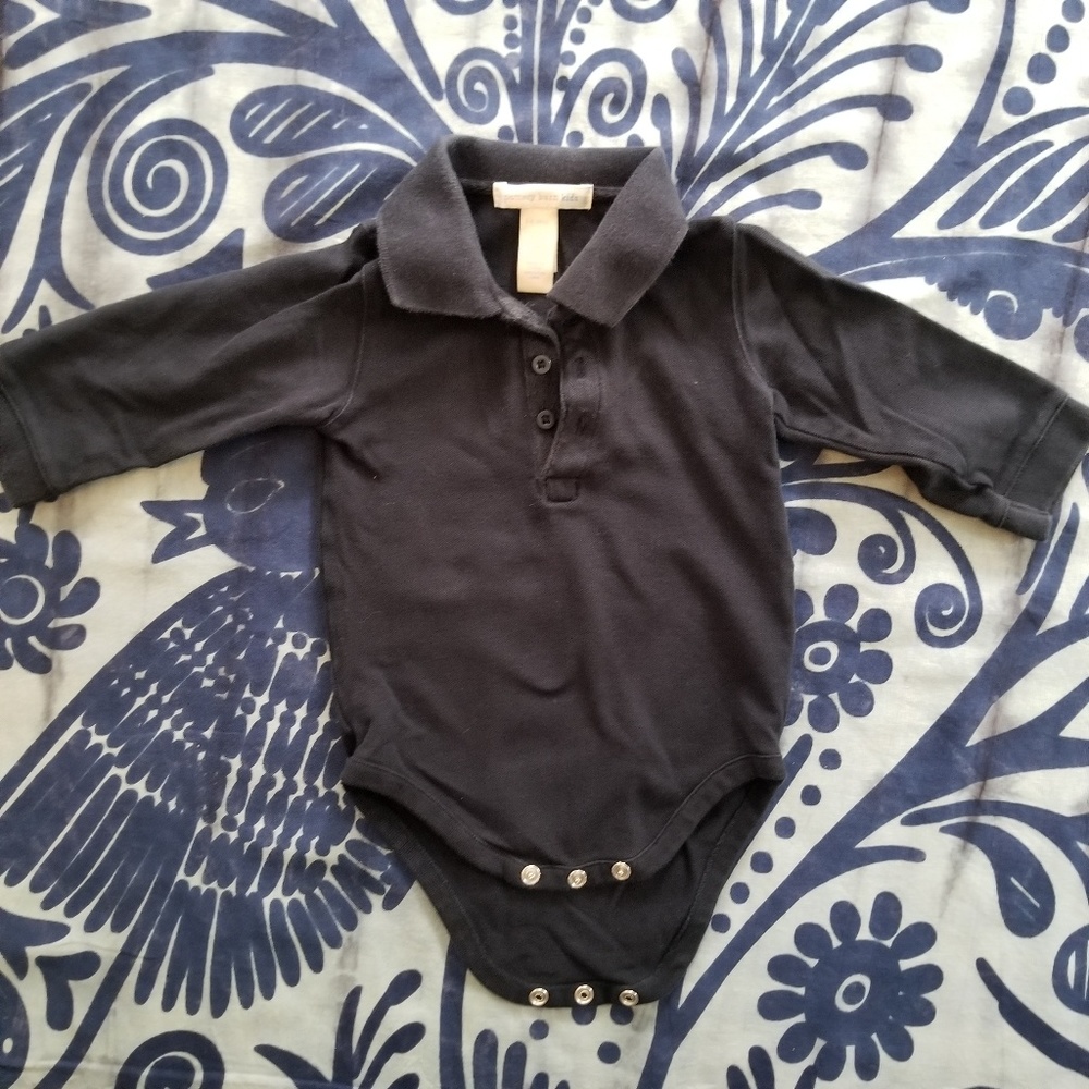 Pottery Barn long sleeve navy colored onsie Polo